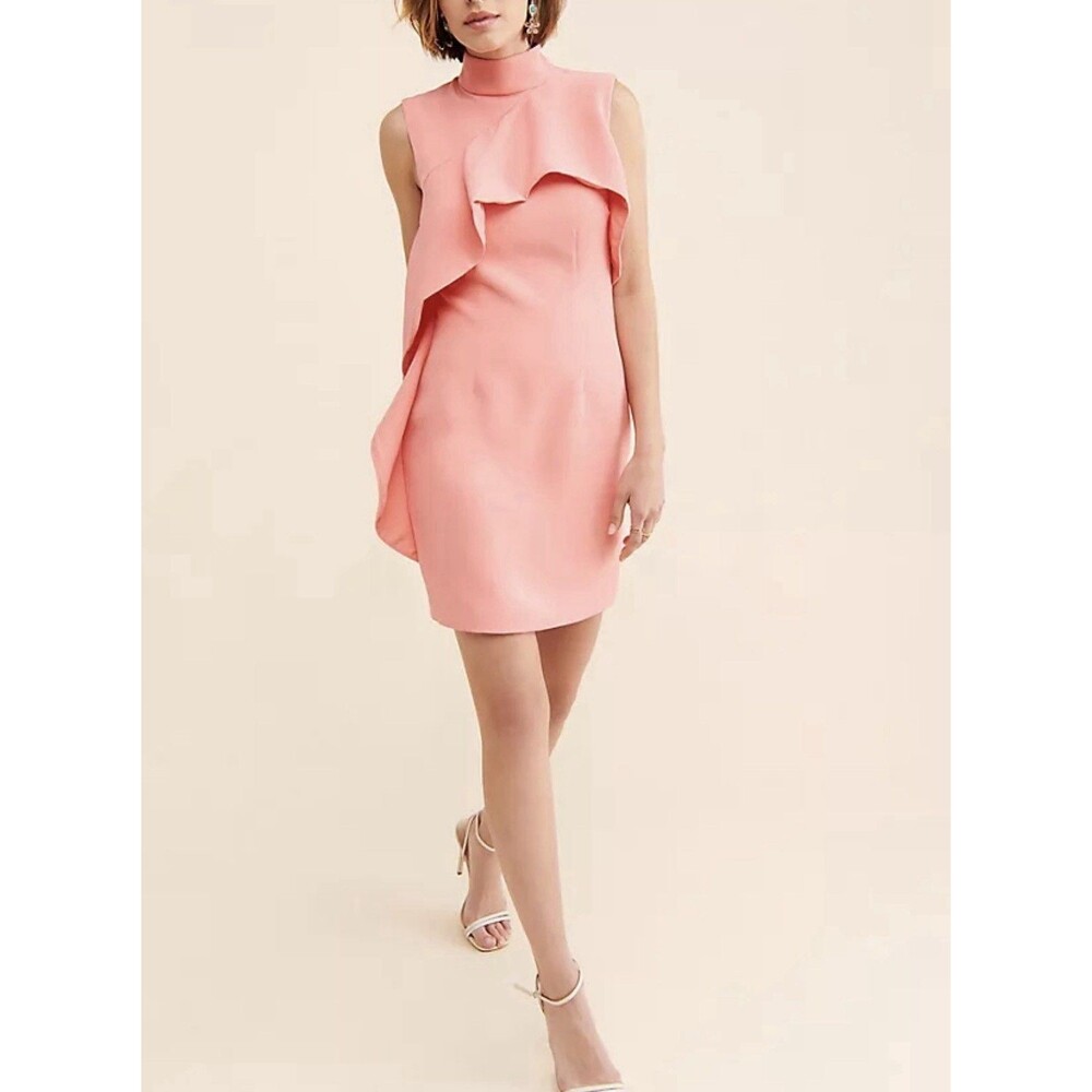 Keepsake Ruffle Fitted Mini Dress 6 Medium Pastel Wedding Garden Party Feminine